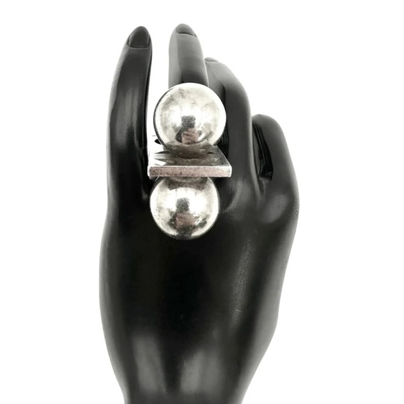 Vintage 1974 Pekka Piekainen Finland Modernist Huge Ring Sterling Silver Sz 6.25 - Picture 1 of 9